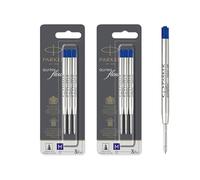 Parker Recambios para bolígrafo | Punta media | Tinta azul QUINKflow | 3 unidades - Juego de 2