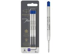 Parker Recambios de tinta para bolígrafos QUINKflow – punta mediana, tinta azul – paquete de 3