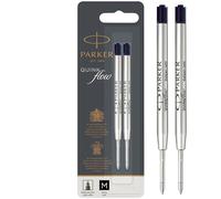 Parker Recambios para bolígrafos | Punta mediana | Tinta negra QUINKflow | 2 unidades