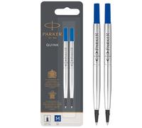 Parker Recargas de rollerball Punta mediana Tinta QUINK azul 2 unidades