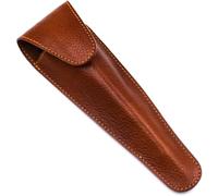 Parker Saddle - Estuche de Viaje de Piel marrón para maquinillas de Afeitar con Cartucho de Mango Largo