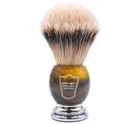 Parker Safety Razor 100% Silvertip Badger Cerda Faux Cuerno Handle brocha de afeitar - Pincel Soporte incluido