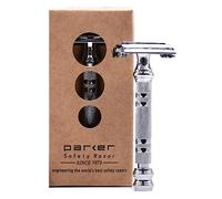 Parker Safety Razor 66R - Maquinilla de afeitar de seguridad de doble filo abierto con mango largo cromado para hombre