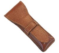 Parker Safety Razor Caja del cuero genuino de dos filos de la maquinilla de afeitar de seguridad de protección/Viaje - Saddle marrón
