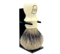 Parker Safety Razor Hecho a mano de lujo "Taza de la brocha de afeitar" - 100% puro cerdas Badger - Soporte incluido Marfil