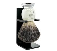 Parker Safety Razor Negro Tejón Cerda Brocha de Afeitar con Veteado de la manija - Pincel Soporte incluido