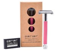 Parker Safety Razor Parker 29L Femenino de mango largo abierto de mariposa seguridad de dos filos de afeitar Rosado