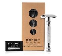Parker Safety Razor Parker 99R - Mango Largo de Peso Pesado de la Mariposa Abierta Maquinilla de Afeitar de Seguridad y 5 Prima Platino de dos filos de las hojas de afeitar