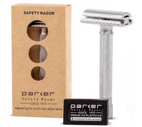 Parker Safety Razor Parker variante ajustable de dos filos de la maquinilla de afeitar de seguridad y 5 cuchillas premium - cromo satinado