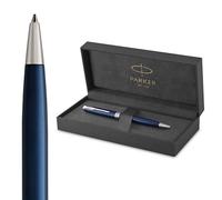 Parker Bolígrafo Sonnet lacado azul con adorno en paladio punta media en estuche