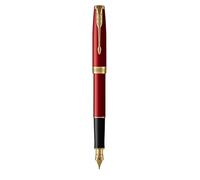Parker Sonnet pluma estilográfica | lacada en rojo con adorno dorado | plumín mediano | en estuche de regalo
