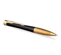 Parker Bolígrafo Urban Twist – Negro tenue, detalles dorados, punta mediana, tinta azule