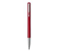 PARKER Vector rotulador roller, color rojo con adorno cromado, punta mediana, tinta azul, en estuche de regalo