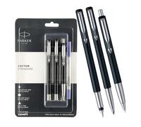 Parker Vector Standard - Juego de pluma estilográfica, bolígrafo y roller