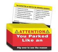 Parking Cards - Learn How To Park" Business Size Prank Cards | 3.5x2.01in Bad Parking Violation Tickets, Funny Humor For Adults, Men, Women, Car Enthusiasts, Outdoor Roadside Fun