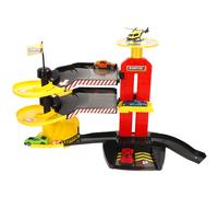 Parking de coches 3 niveles con helicóptero y coches metálicos Teamsterz