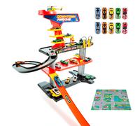Parking de Juguete 3 Plantas Downtown + 10 coches + Tapiz de juego