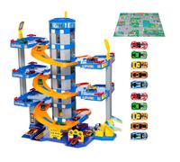 Parking de juguete Molto Azul 6 Plantas + 10 coches + Tapiz de juego
