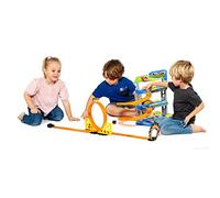 Parking de Juguete + Pistas con 1 looping, 3 Plantas, 2 Coches de Fricción y 10 Coches de Juguete y tápiz adicionales incluidos