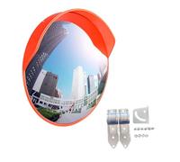 PARKING FACIL | Espejo de Tráfico Convexo Ø 60 cm de Seguridad | Soporte para Poste | Eliminación de Puntos Ciegos en Interiores y Exteriores | Superficie Flexible y Resistente | Ajustable y Preciso