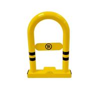 PARKING FACIL Valla de Parking/Cepo para Plaza de Garaje | Barrera Plegable y Resistente Modelo ULISES | Bloqueo Manual con Candado, Incluye Tornillería | Cepo de Seguridad, Amarillo | 1 Unidad