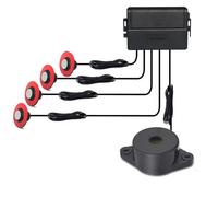 Parking Radar Alerta Sensor inverso 4 sondas Montaje Empotrado Radar Respaldo Parachoques Profundidad Ajustable con Ayuda Alerta Distancia Sensor Estacionamiento(White)