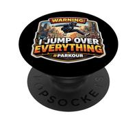 Parkour Advertencia Salto sobre Todo Divertido Adolescente Amante PopSockets PopGrip Adhesivo