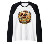 Parkour Girl Mujeres PK Lover Urban Obstáculo Salto Atleta Camiseta Manga Raglan