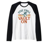 Parkour Stay Chill and Vault en Gimnasia Retro Freerunning Camiseta Manga Raglan