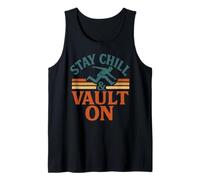 Parkour Stay Chill and Vault en Gimnasia Retro Freerunning Camiseta sin Mangas