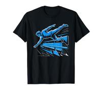 Parkour Traceur Tejado Urbano Silueta En Tejados Freerunning Camiseta