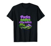 Parks Smiles City Miles - Monopatín (diseño de Ciudad) Camiseta