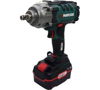 Parkside - Atornillador de impacto para coche (20 V, 400 Nm, PASSK 20-Li C2, con batería (4 Ah), soporte de pared, cargador (4,5 A), maletín de transporte