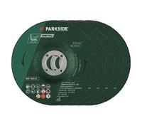 PARKSIDE® Juego de discos de láminas / discos de pulido / plato lijador de velcro con juego de lija / juego de vellón abrasivo / disco de limpieza. (Discos abrasivos 5 piezas.)