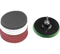 PARKSIDE® Juego de discos de láminas / Plato lijador con velcro y juego de lija / Disco de limpieza / Juego de discos de desbaste (Placa de lijado + papel de lija)
