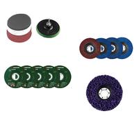 PARKSIDE® Juego de discos de láminas / Plato lijador con velcro y juego de lija / Disco de limpieza / Juego de discos de desbaste