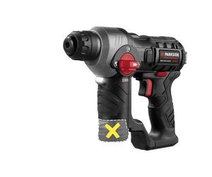 Parkside - Martillo percutor 12 V recargable sin escobillas Performance con sistema SDS-plus, 1,1 J y luz LED integrada para hormigón y piedra