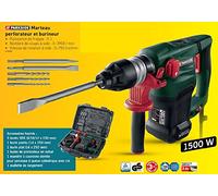 Parkside PBH 1500 B2 - Martillo neumático, perforador y cincelador (1500 W, incluye accesorios)