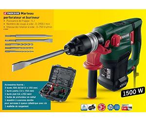 Parkside PBH 1500 B2 - Martillo neumático, perforador y cincelador (1500 W, incluye accesorios)