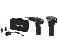 PARKSIDE PERFORMANCE® Set de inicio con taladro atornillador 12V y Atornillador de impacto inalámbrico de 12V ¼