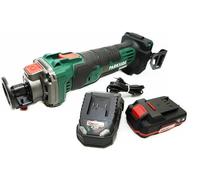 Parkside PRSA 20-Li A1 - Cortador de verduras giratorio, inalámbrico, 20 V, para placas de yeso y tableros de partículas, 1 batería de 2 Ah