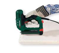 Parkside Tacón eléctrico, estilo moderno, verde, grapas de 15-25 mm y 15, 20, 25, clavos de 32 mm, 500 sujetadores, operación automática, material plástico