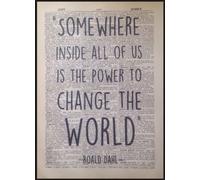 Parksmoonprints Roald Dahl - Póster, estilo vintage, diseño base página de diccionario con cita de Roald Dahl