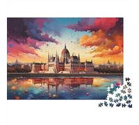 Parlamento de Budapest Cielo Colorido Puzzle de 1000 Piezas Papel para Adultos Atardecer Puzzle para Toda la Familia 70x50cm/1000pcs