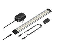 Parlat Lámpara LED bajo armario Siris con adaptador de red, regulador táctil, plana, 30cm, 368lm, blanco cálido