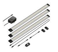 Parlat Luminaria LED bajo armario Siris, detector de movimiento, plano, cada 50cm, cada 655lm, blanco, juego de 3