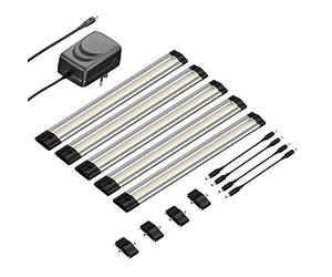 Parlat Luminaria LED bajo armario SIRIS plana 30cm cada una 368lm blanco cálido Juego de 5