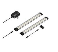 Parlat Luminaria LED bajo armario SIRIS, plana, 30cm cada una, 370lm cada una, blanca, juego de 2