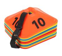 Parliky 10 Marcadores Cuadrados Numerados del 1 al 10 para Entrenamiento Deportivo Conos de Disco Planos Resistentes para Fútbol y Baloncesto Accesorios Portátiles para Ejercicios en