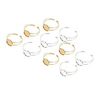 Parliky 10 piezas Bases de Brazaletes con Bandeja de Bisel para Fabricación de Pulseras Ajustables Aleación Resistente para DIY Joyas